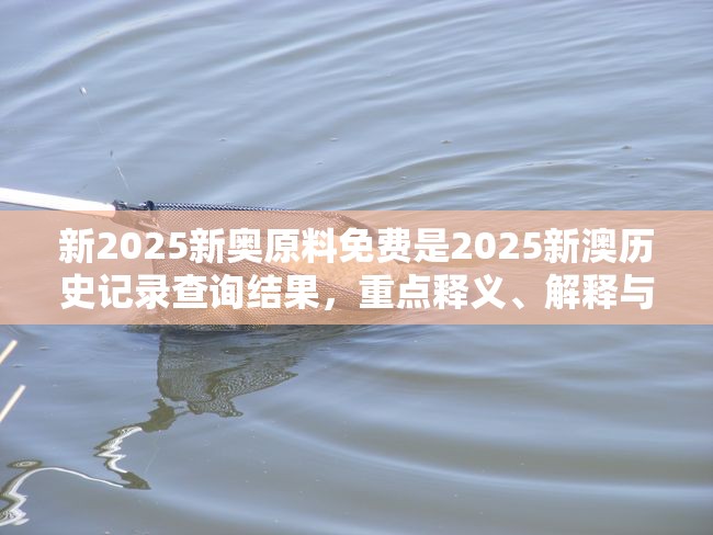 新2025新奥原料免费是2025新澳历史记录查询结果，重点释义、解释与落实,警惕不实的钓鱼钩